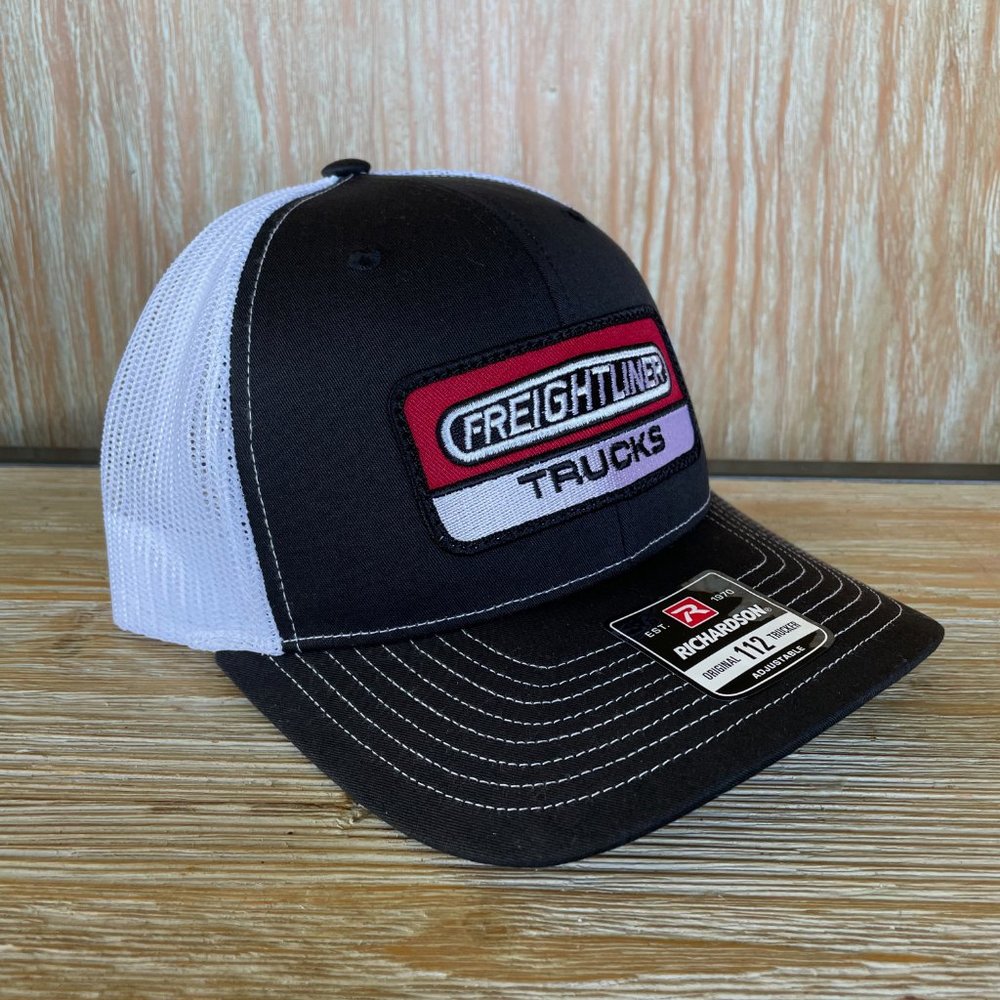 Vintage Freightliner Trucking Patch Hat - New Richardson 112 Black & White Cap - Picture 6 of 9